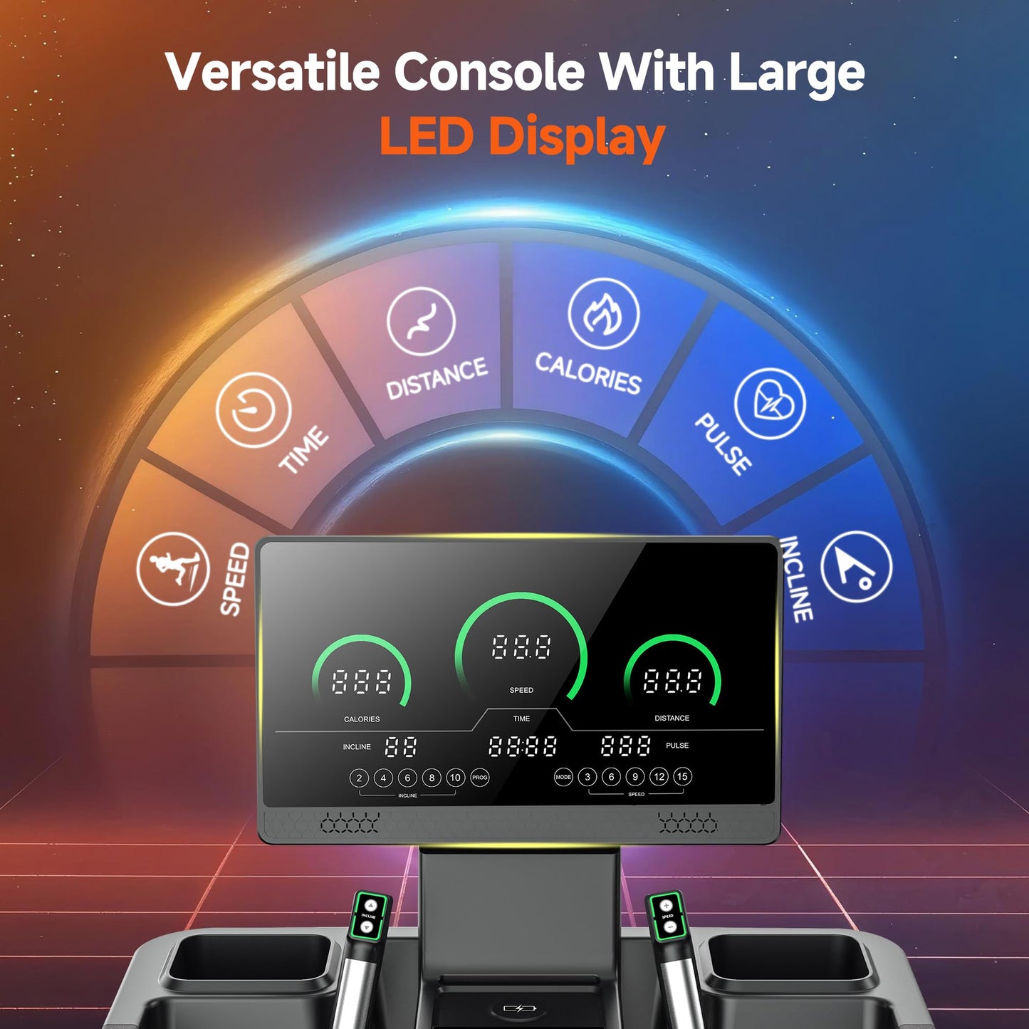 GYMOST Treadmills for Home with Incline 15%, Treadmill for Walking Running with 3.5 HP Quiet Brushless Motor, LED Display, 450 LBS Weight Capacity