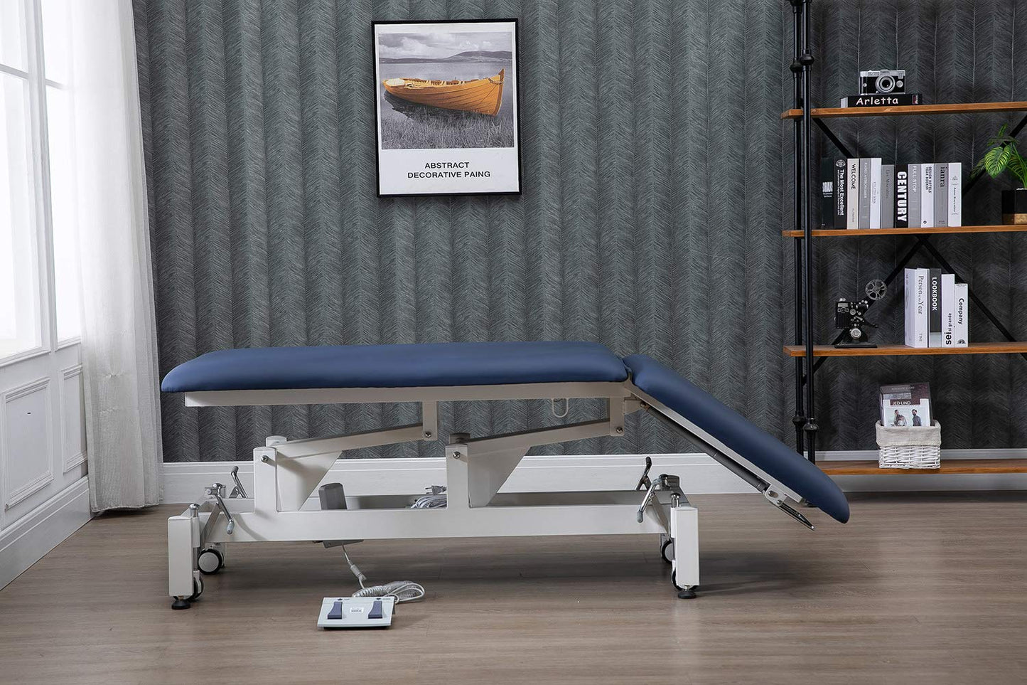 homeLyD Physical Therapy Table Hi-Lo Adjustable 2 Section PT Treatment Table,Ultra Comfortable Foot Control Facial Salon SPA Bed for Massage and Acupuncture (Blue)
