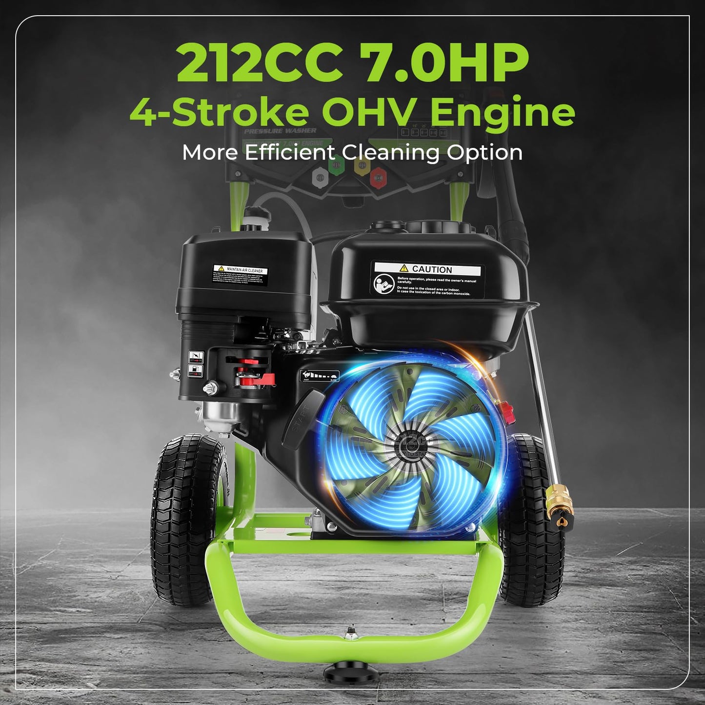 4200PSI Pressure Washer 4.0GPM Gas Power Washer 212CC Gas Powered Washing Machine Commercial High Pressure Washer with 25ft Hose&5 Nozzles for Patio Garden Yard Vehicle,EPA/CARB/ETL (Green)
