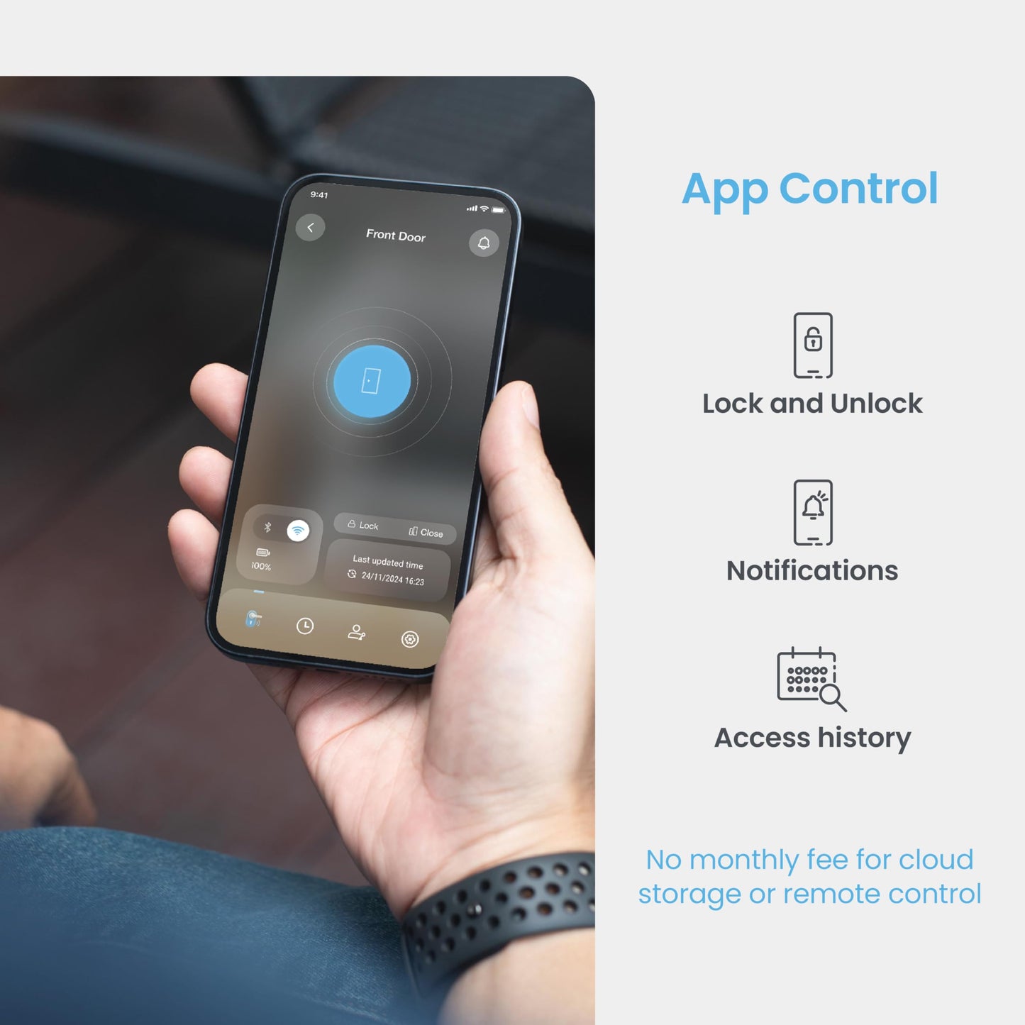 Lockly PIN Genie Pro Zeno Series Smart Lock, Keyless Entry Door Lock with Apple Home Key, Built-in Wi-Fi Keypad Deadbolt Locks for Front Door, App Remote Control, IP65 Weatherproof