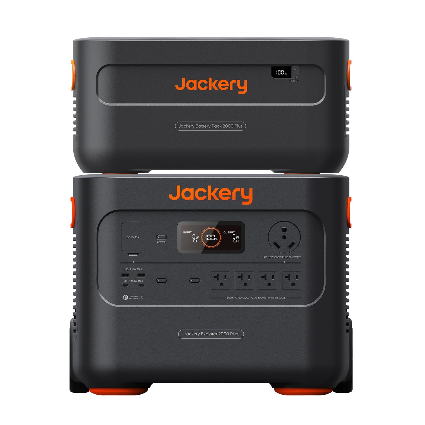 Jackery Explorer 2000 Plus Portable Power Station with Extra Battery, 4085Wh LiFePO4, 10-Year Lifespan, 3000W Output, Expandable to 24kWh, UPS Home Backup for Camping, Emergency(Solar Panel Optional)