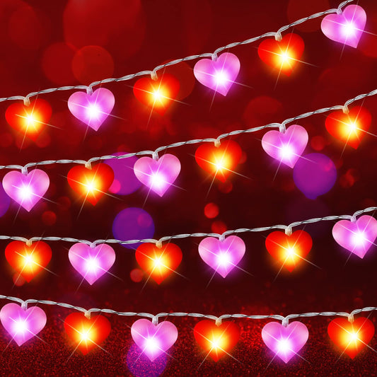 Zhanmai Heart String Lights - 10 ft, 20 LEDs, Battery Operated, Indoor/Outdoor Decor for Valentines Day, Wedding, Party