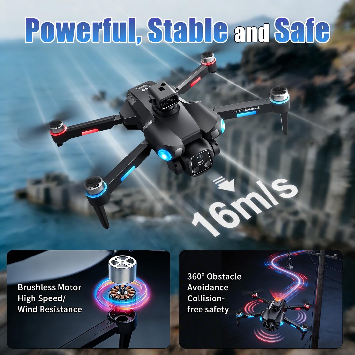 A189 GPS Drones with Camera for Adults 4K, 60Min Flight Time, 360° Obstacle Avoidance, 4.5" FPV Screen, 9842FT Long Control Range RC Quadcopter, One-Key Airdrop, Auto Return, Follow Me, Foldable Easy Fly Drones for Beginners, Birthday Gift, Under 249g
