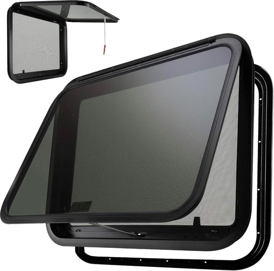 PRO FLEX RV Exit Window ·Tempered Glass, Easy Installation, DOT Certified ·30in W x 20in H ·Weather-Resistant