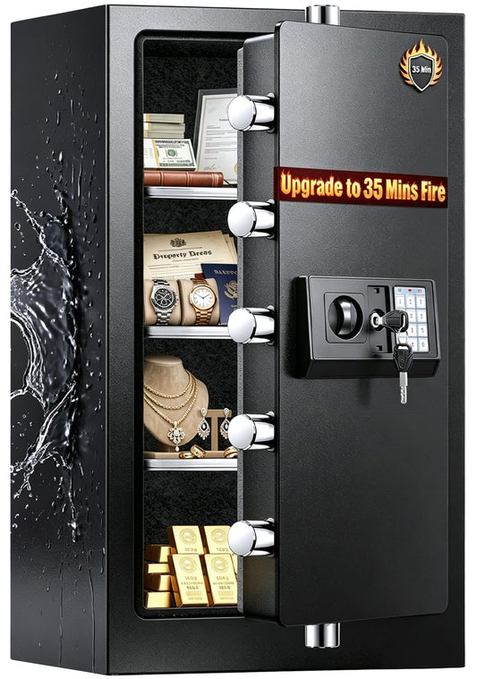 35 Mins Fireproof Safe - 7.5 Cu Ft Home Safe Box, Fire Proof Safes, Security Safe Box with Digital Keypads for Home Office, Cash, Files,Keypad
