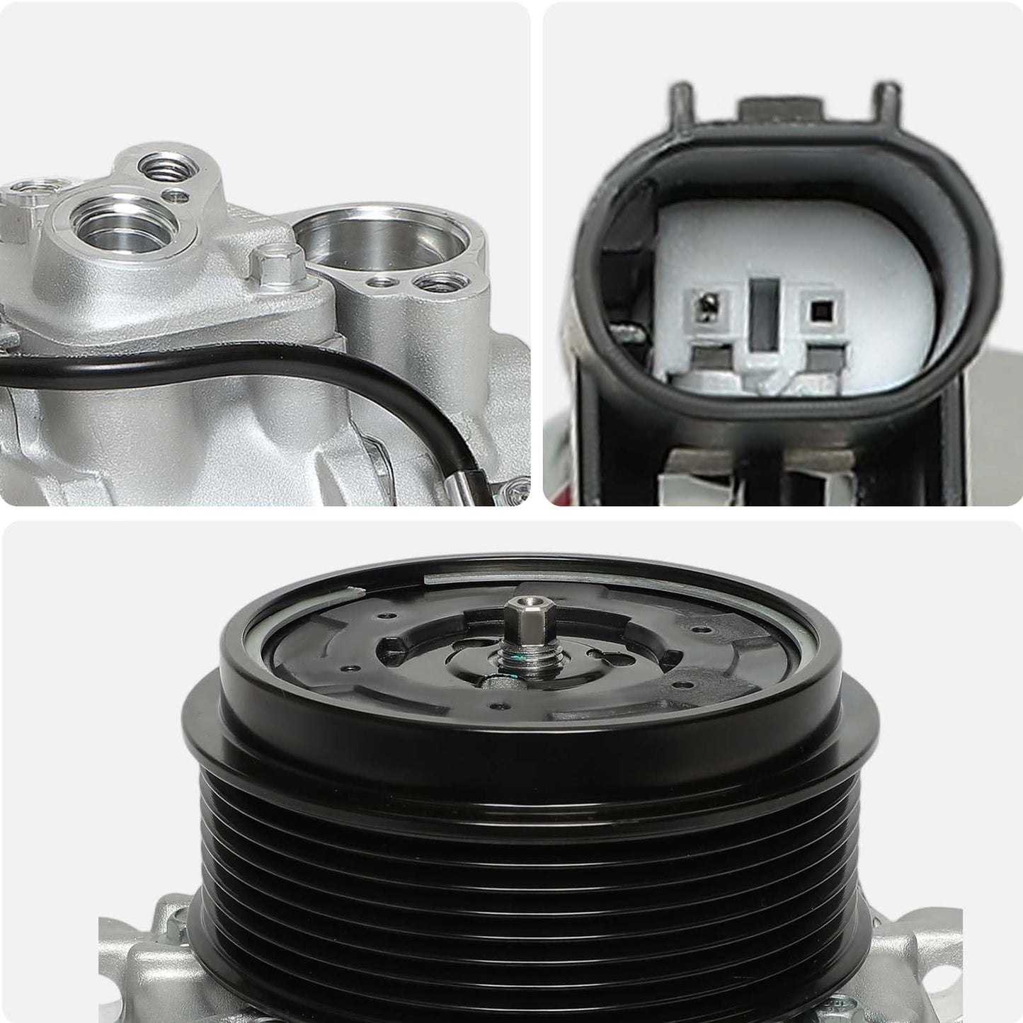 AISIN AFTERMARKET ACCMB-00933 Air Conditioner AC Compressor - Compatible with Mercedes-Benz ML350 2010-2011 3.0L 5.5L, ML320 R320 2007-2009 GL320 2007-2008 3.0L - with 8-Pulley Groove, with Clutch