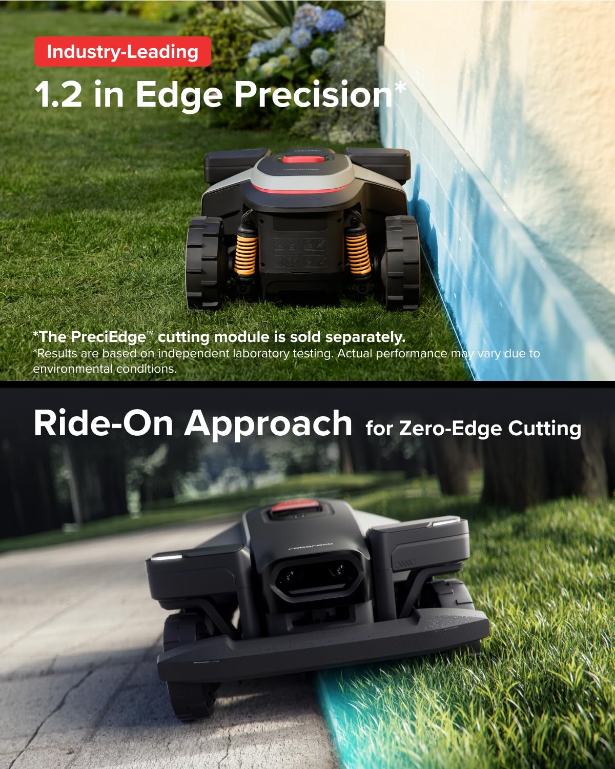 roborock RockMow X130H Robot Lawn Mower, Wire-Free 4WD Robotic Lawn Mower with Full-Band RTK + Quad-Vision Navigation, Auto Mapping, Multi-Sensor AI Obstacle Avoidance, 80% Slope, Covers Up to 1 Acre