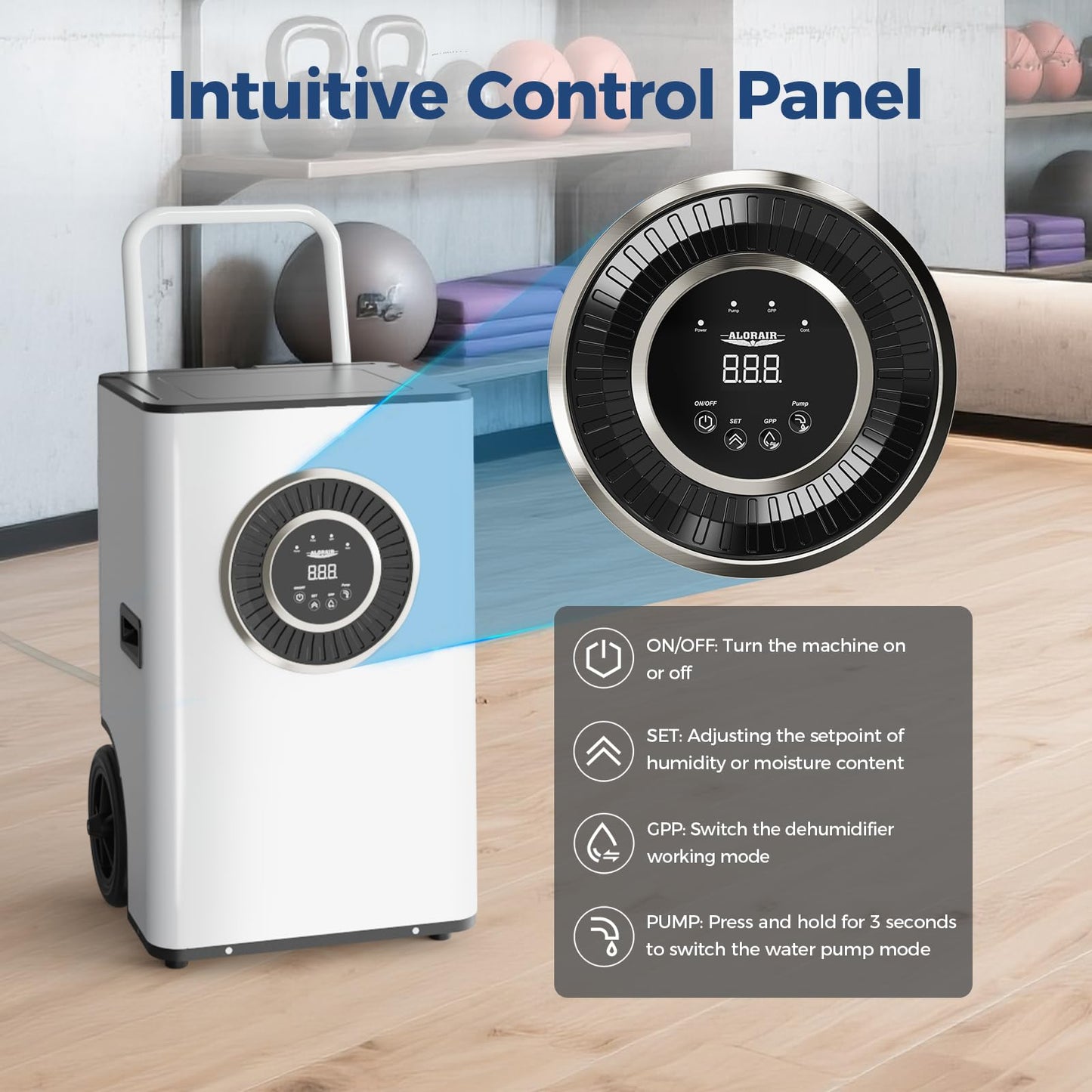 ALORAIR 145 PPD Commercial Dehumidifier with Pump & Drain Hose, Portable Dehumidifiers for Garage, Large Room, Basement, Industrial Use, Auto-Defrost, 6 Years Limited Warranty