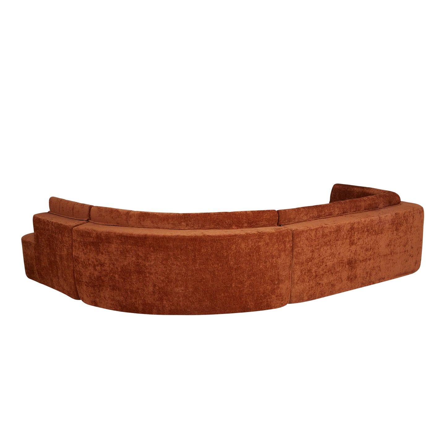 Merax 119" L-Shaped Curved Sectional Sofa Set | 4 Seat Modern Minimalist Tufted Cloud Couch with Chaise Lounge | Fully Upholstered Arms | Right-Hand Facing Foam | No-Tools Assembly, Dark Orange