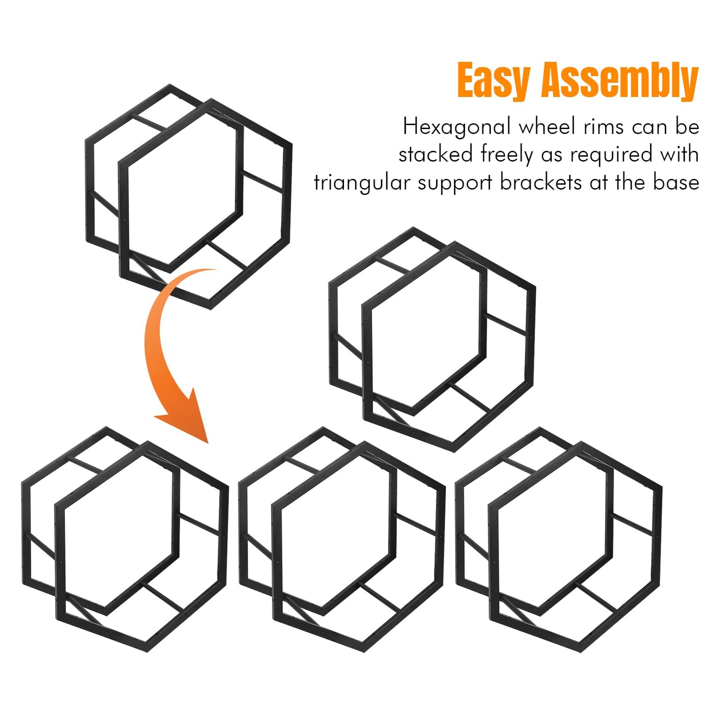 Steel Stackable Tire Organizer Rack for Garage & Auto Shops