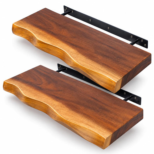 Gamoora Live Edge Floating Shelves 23.6", Set of 2