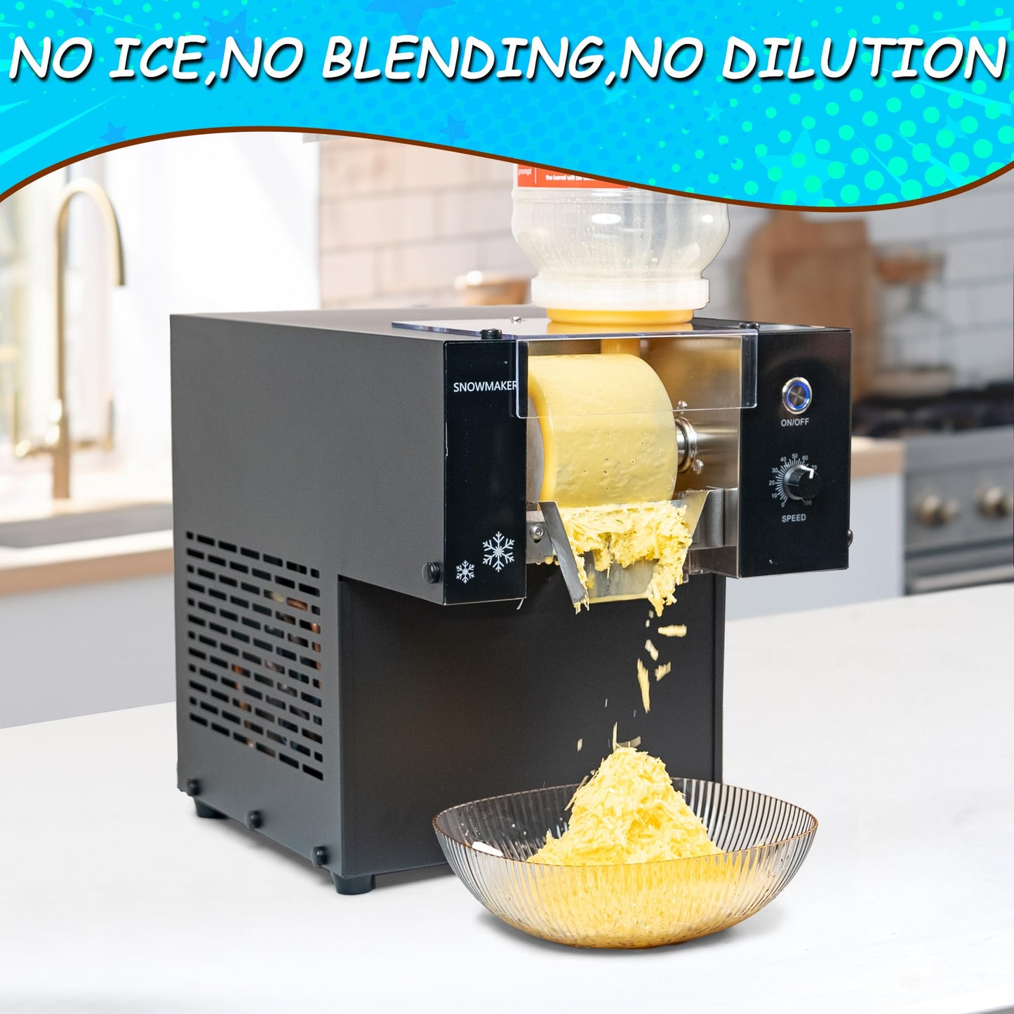 VNN Slushie Machine - 400LBS/24H Commercial Shaved Ice Machine, Snowflake Ice Machine, Instant Snowflake Ice from Your Favorite Drinks
