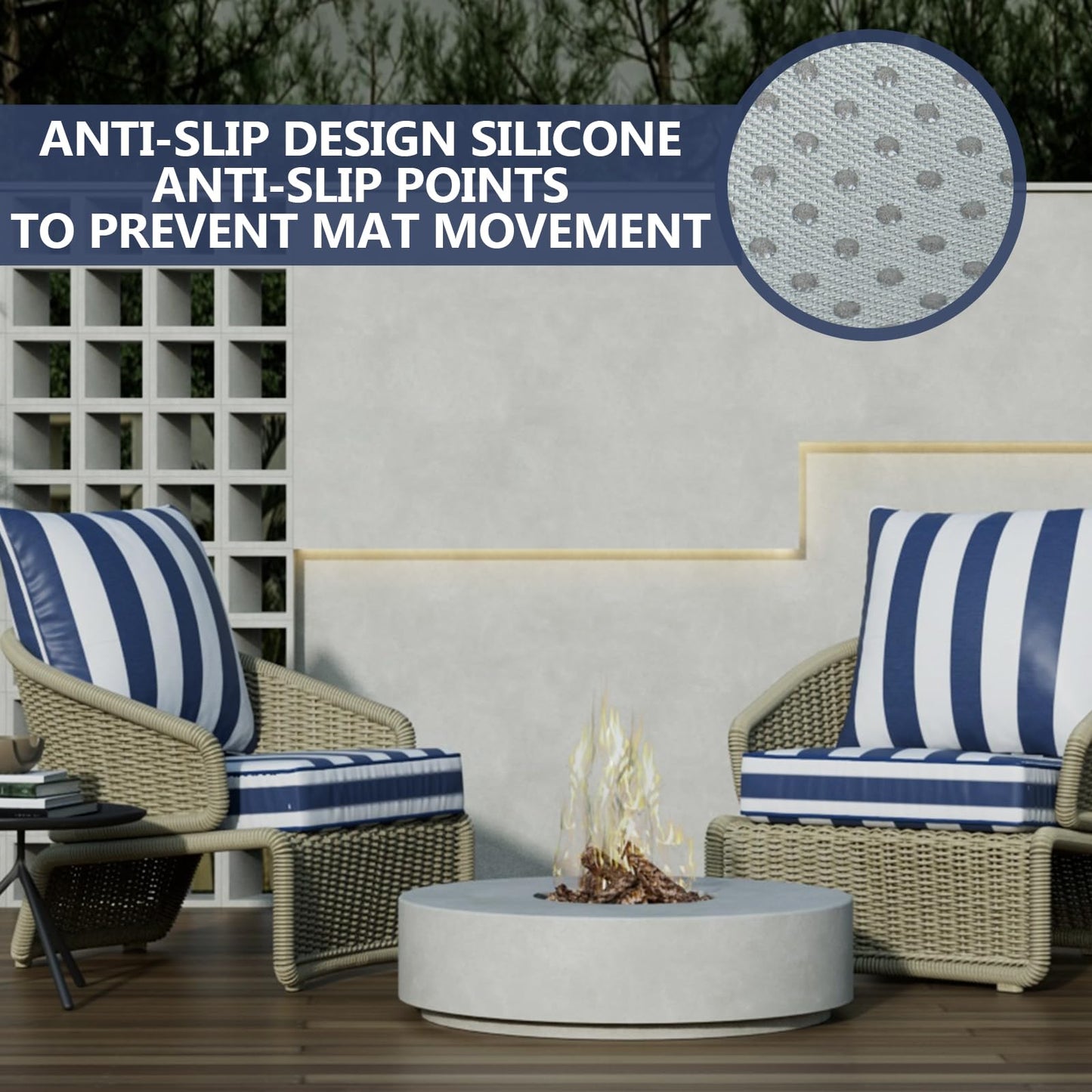 Suionryorid 24" x 24" x 6" Outdoor Deep Seat Cushions Set - 4 Set Waterproof & Fade Resistant Patio Furniture Replacement Cushions, Non-Slip Outdoor Cushions Fit Loveseats, Couches, Chairs, and Sofas