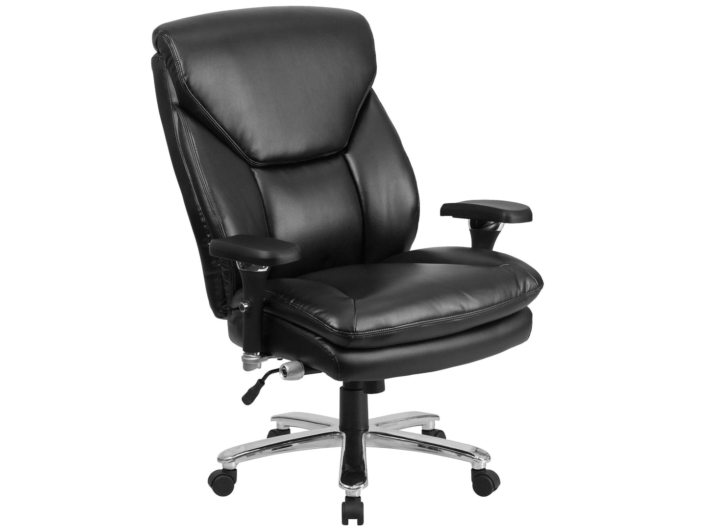 Flash Furniture HERCULES Series 24/7 Intensive Use Big & Tall 400 lb. Rated Black LeatherSoft Ergonomic Office Chair with Lumbar Knob