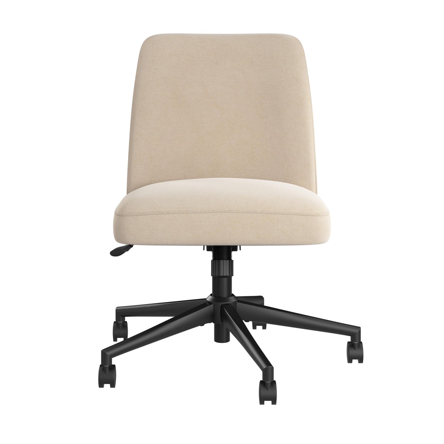 Bush Furniture Serenity Mid Back Armless Office Chair with Wheels in Soft Beige Fabric, Workspace Seating Solution for Small Computer Desk