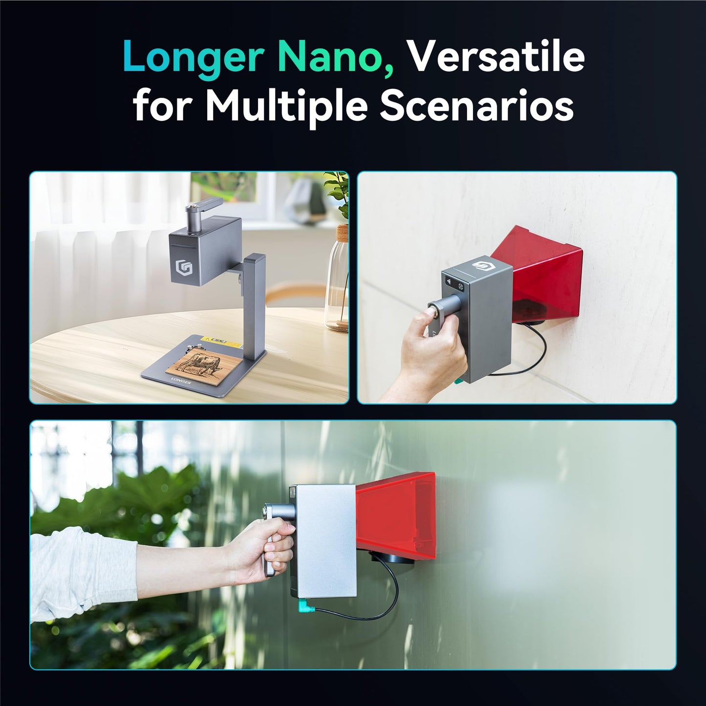 Longer Nano Laser Engraver Machine with 6W Diode, 5000mm/s High Speed & 0.05mm Precision - Portable Handheld Laser Cutter for Wood, Metal, Leather, Jewelry