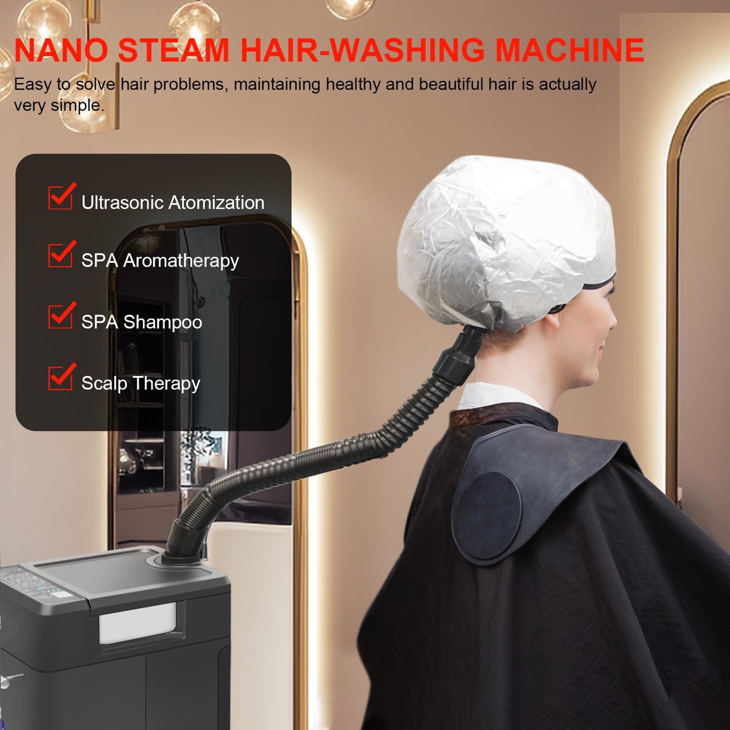 Elitzia Micro Mist Hair Steamer with Storage Draw for Salon SPA Barber Shop