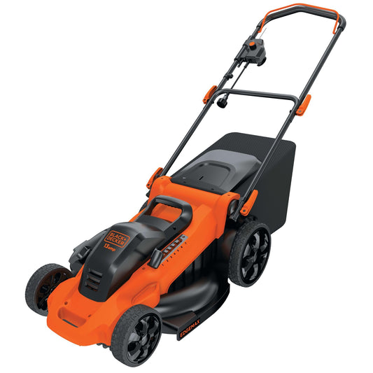 BLACK+DECKER 20-Inch Corded Electric Lawn Mower, Ultra Light Push Mower, 13-Amp High Output Motor, 3 in 1 Cutting Versatility, Tool Free Height Adjustment, 7-setting Cutting Height (MM2000)