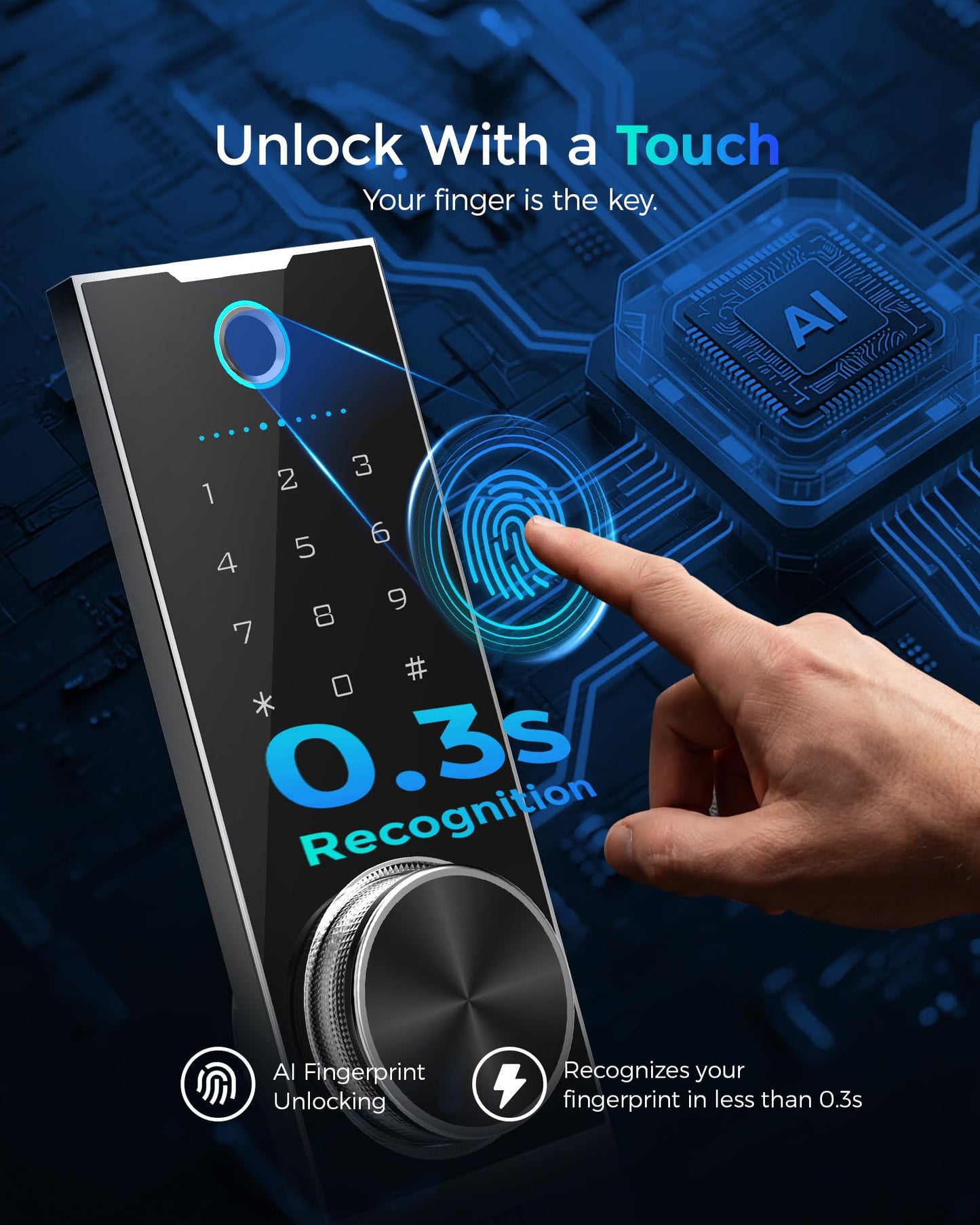 DAYI Biometric Fingerprint Safe Box, 4.0 Cubic Feet Home Safes with Fireproof Bag, Digital Touchpad Security Safe for Money Cash Documents, Dual Alarm System - 70 Pro