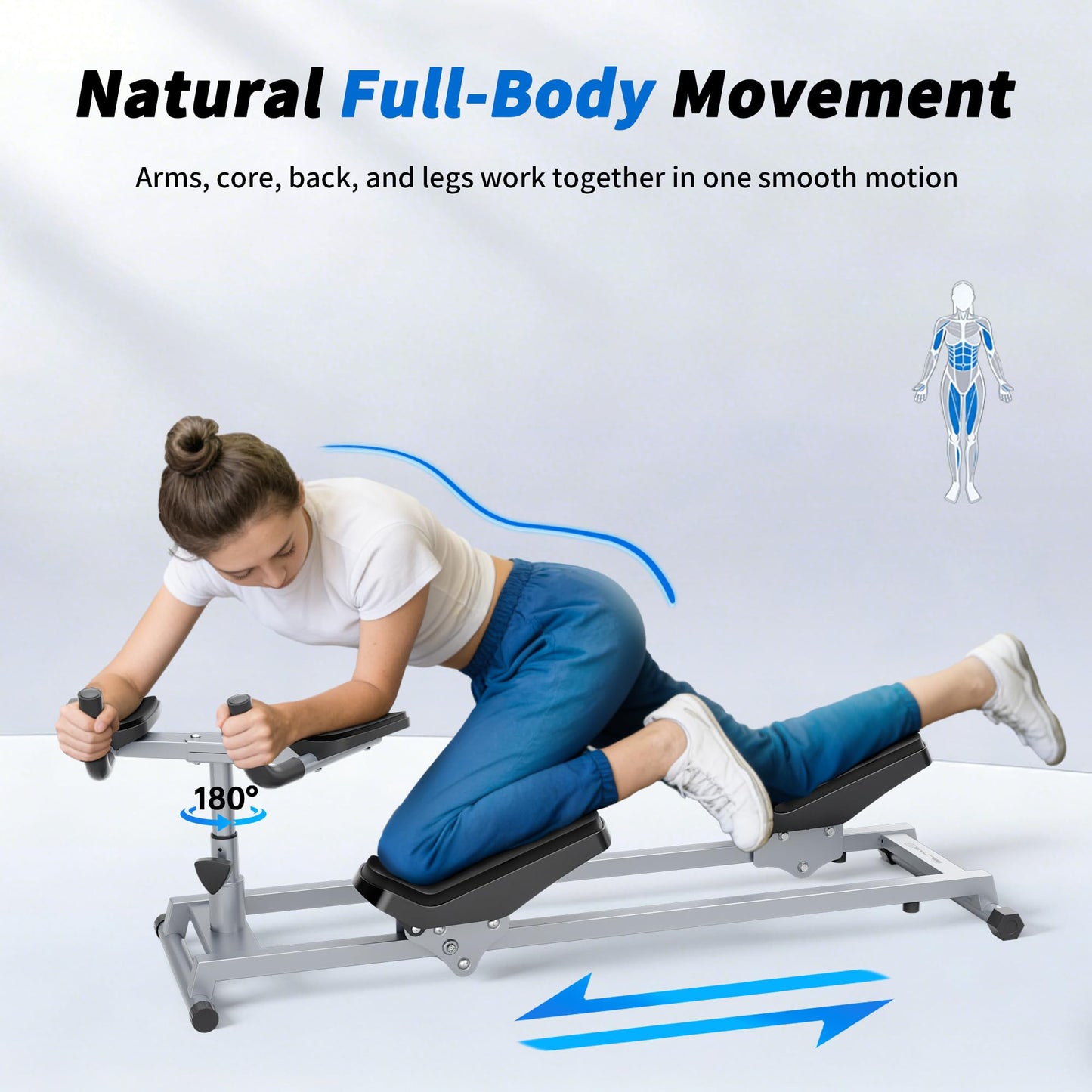 seanleecore Primal Crawl & Spine Twist and Stretch Trainer – Full Body Low-Impact Cardio Machine with Adjustable Hand Grips, Knee Support & Steel Frame | Home Gym Equipment