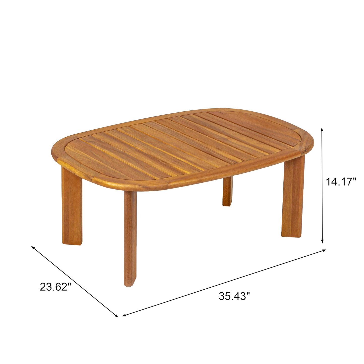 Christopher Knight Home Willy Acacia Wood Patio Furniture Set with Water-Repellent Cushion, 4 Piece Outdoor Acacia Wood Conversation Set, Outdoor Sectional Sofa Set with Coffee Table, Beige+Teak