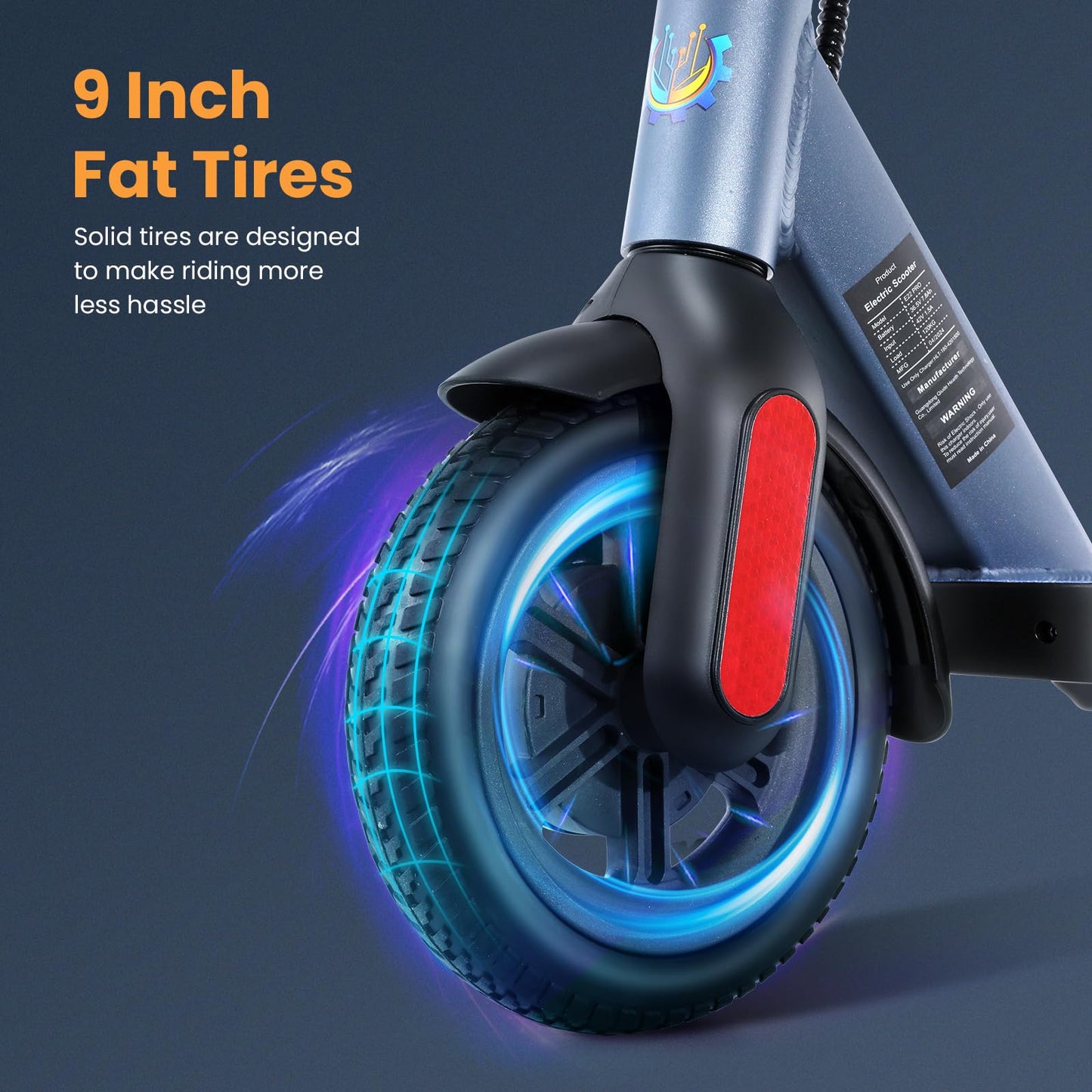 Caroma Adult Electric Scooter 350W, Max 20 Miles & 20 Mph, 9" Big Tires Electric Scooters Adults, Height Adjustable E Scooter for Adults, Foldable Commuting Scooter Electric, 265Lbs Load, Blue