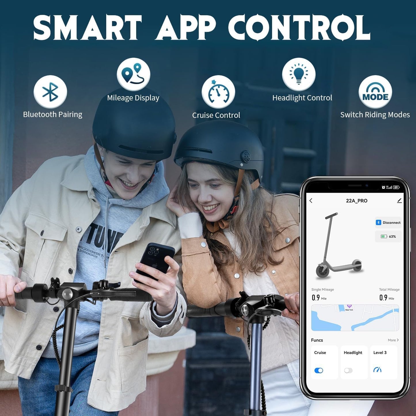 Caroma Electric Scooter Adults, E Scooter for Adult, Fast Electric Scooter 20 mph & 300 lbs, 350W Motor, 20 Miles Range & 20 Mph, 9" Solid Tires, Folding Motorized Scooter for Adults, App Control