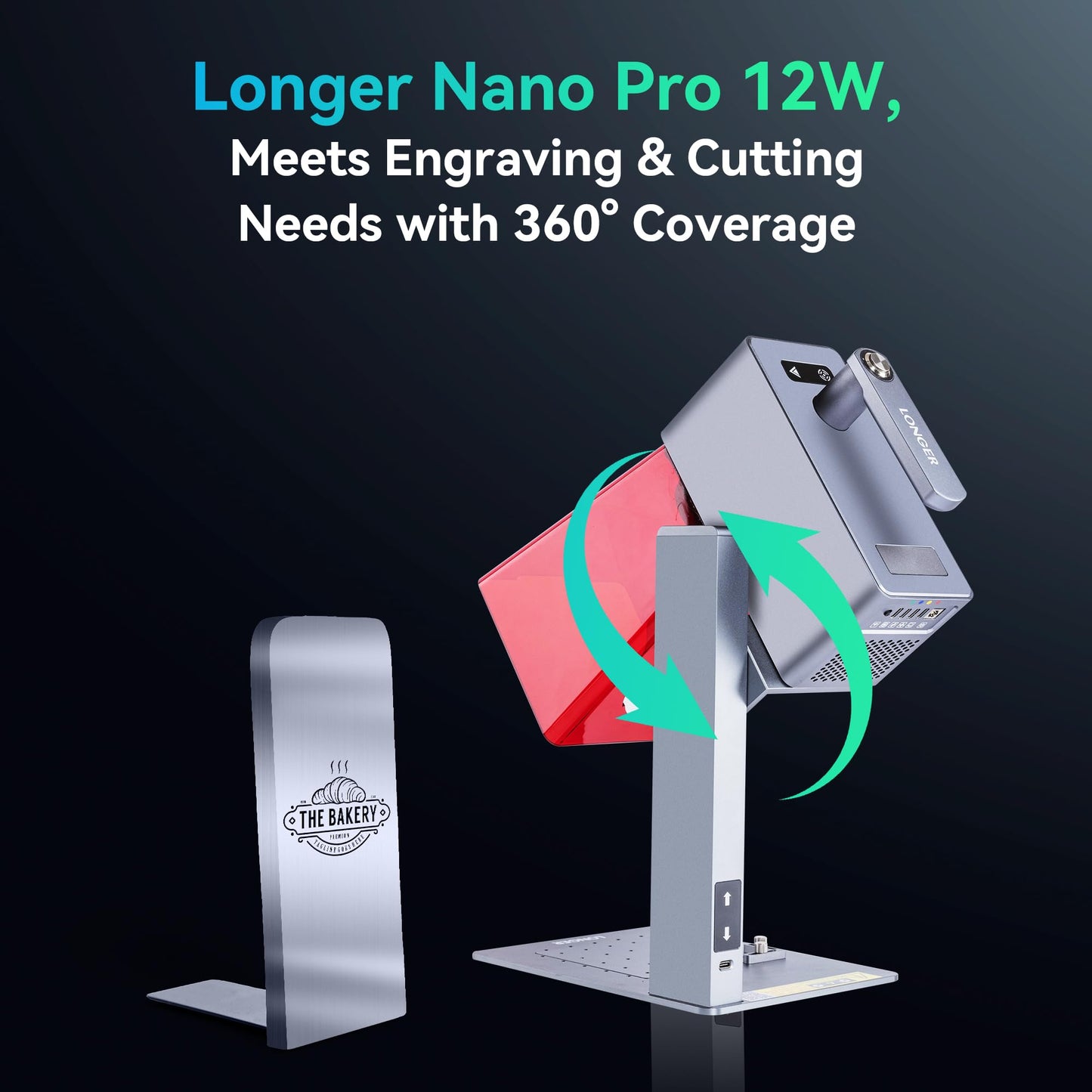 Longer Nano Pro 12000mW Laser Engraver 5000mm/s High-Speed Laser Engraving and Cutter Precision 0.01 * 0.01mm CNC, DIY Laser Cutter and Engraver Machine for Wood, Metal, Paper, Acrylic, Leather, Glass