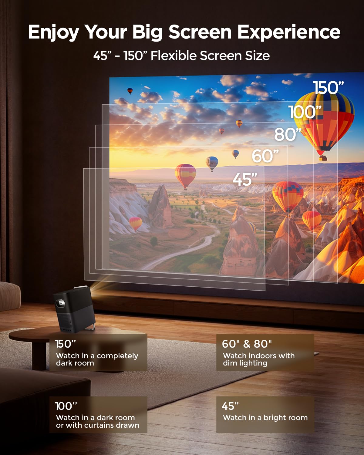 TCL A1s Smart Projector 4K Support, Compatible with Google TV & Netflix, WIFI and Bluetooth, Auto Focus Keystone, Native 1080p, 16W Dolby Audio, Movie Projector for Home Theater with Portable Case