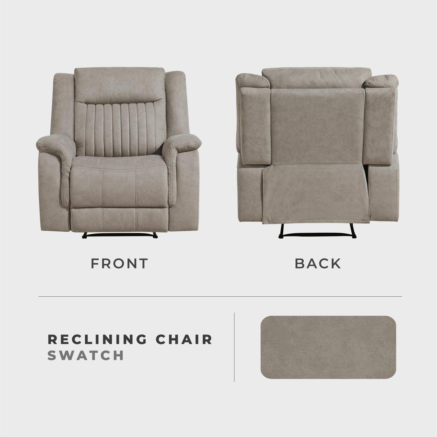 Lexicon Manual Recliner Chair, Polished Microfiber Reclining Sofa Chair, Home Theater Seating, Wall Hugger Manual Recliner for Living Room/Office/Apartment, Dove