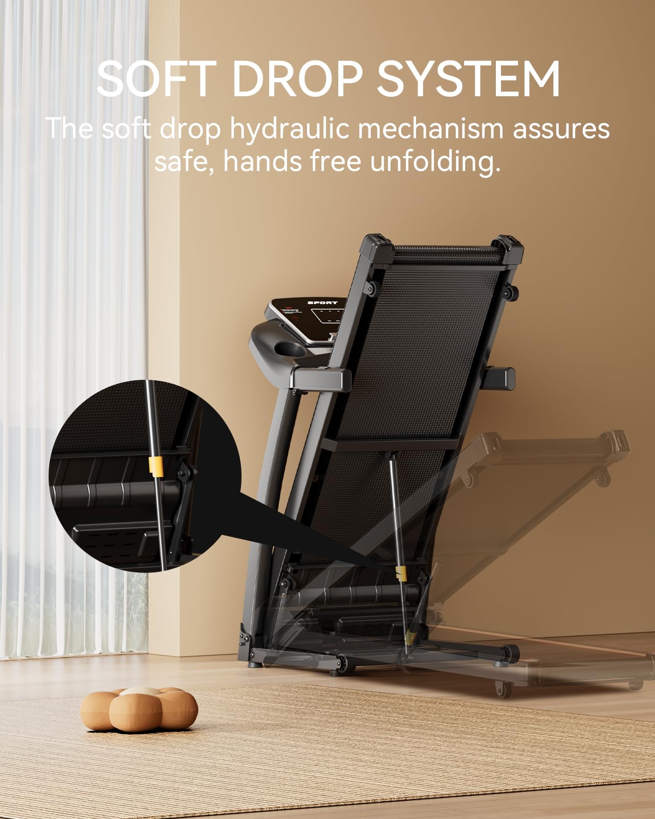 LIJIUJIA Treadmills for Home, Folding Treadmill with 15% Auto Incline, 3.0HP Walking Pad Treadmill, 300 lbs Capacity, Max Speed 6.2 MPH, Bluetooth Speaker, Heart Rate Sensor, LED Display