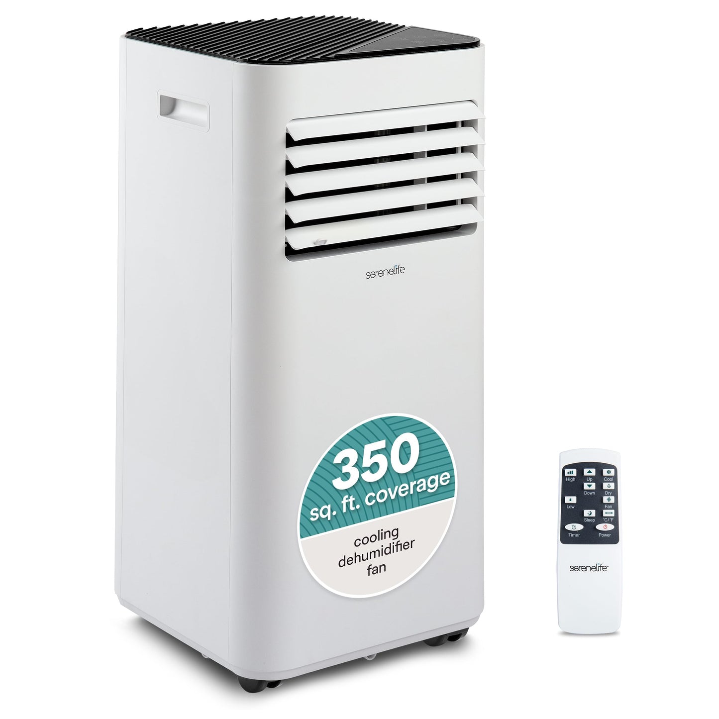 SereneLife Portable Air Conditioner 8,000 BTU with Built-in Dehumidifier - Portable AC unit for rooms up to 350 sq ft - Small AC Unit Remote Control, Window Mount Exhaust Kit