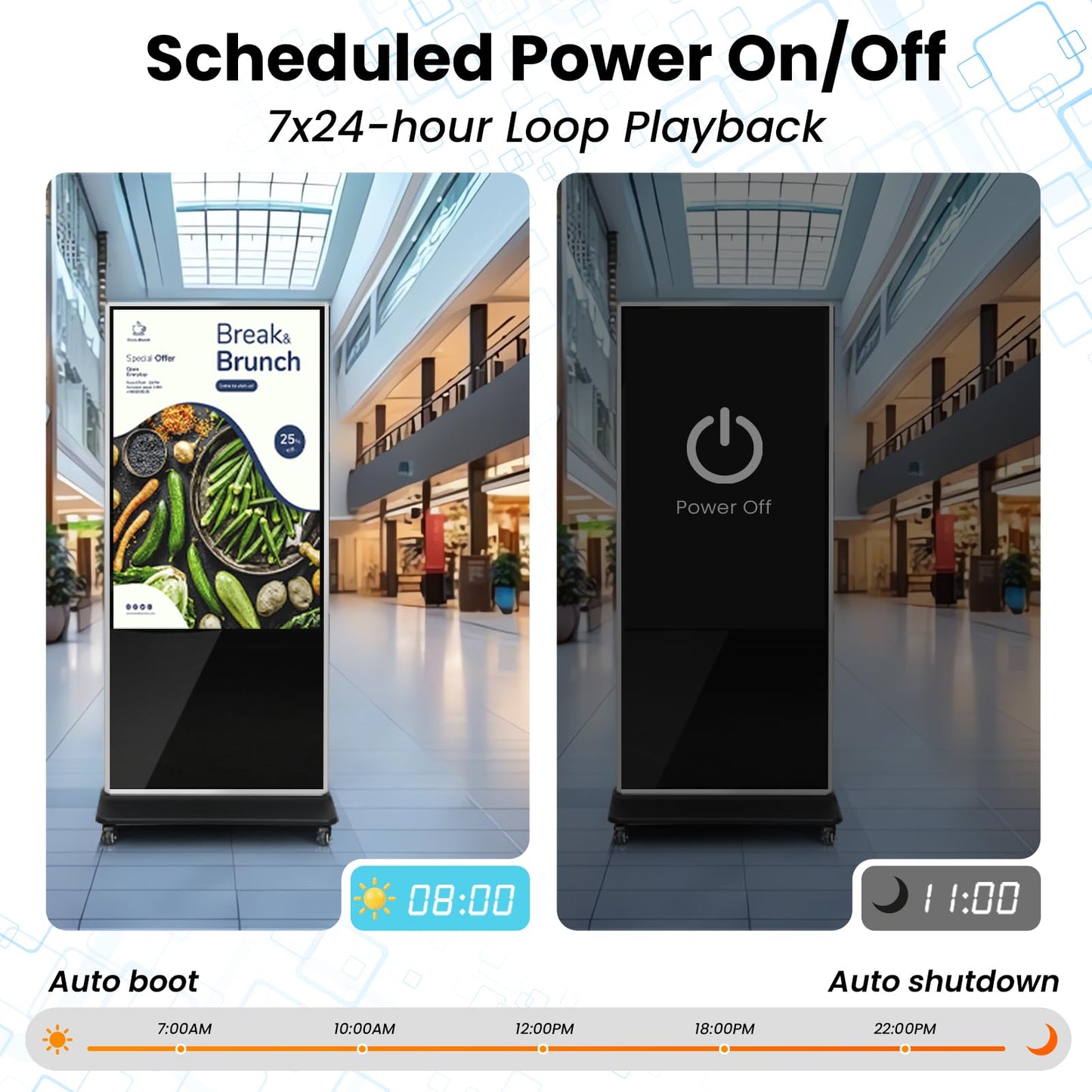 KEINONE 55" Touch Digital Signage Display Kiosk Floor Stand Advertising