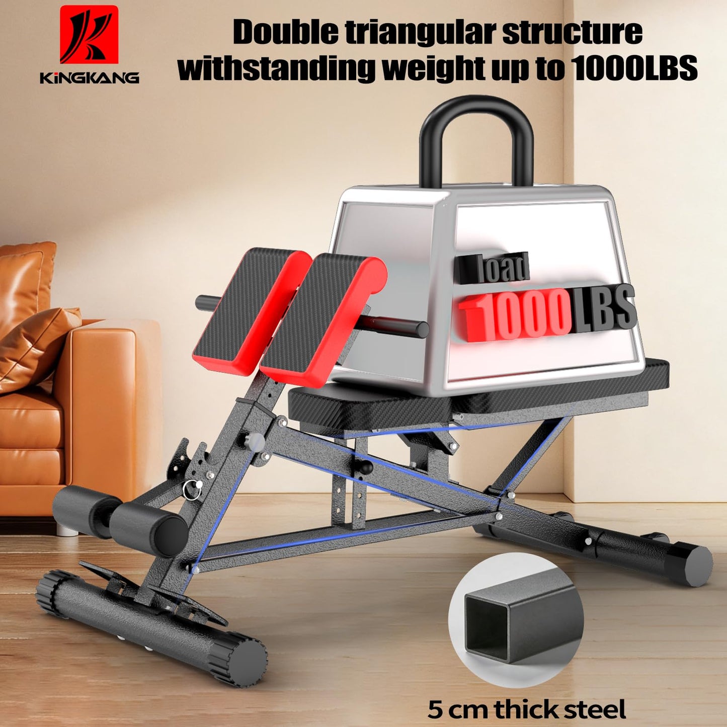 K KiNGKANG Adjustable Weight Bench,Multi-Functional Roman Chair for Full All-in-One Body Workout Hyper Back Extension and Sit up