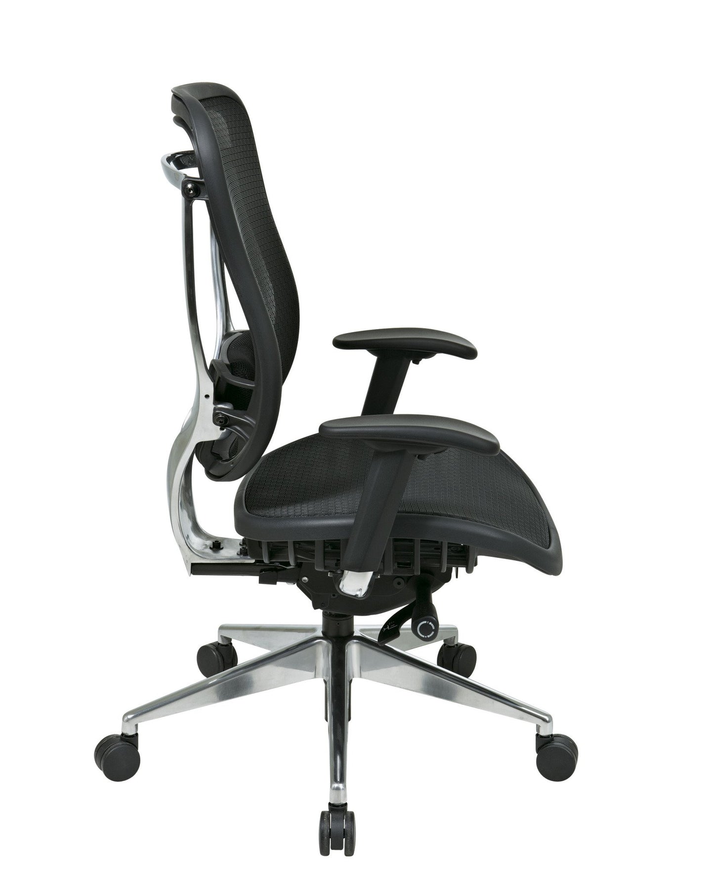 Space Seating 818 Series Executive Big and Tall Office Chair with Breathable Mesh Back, Deluxe 2-to-1 Synchro Tilt, Anti-Kickback and 300 lb. Limit, Black Mesh