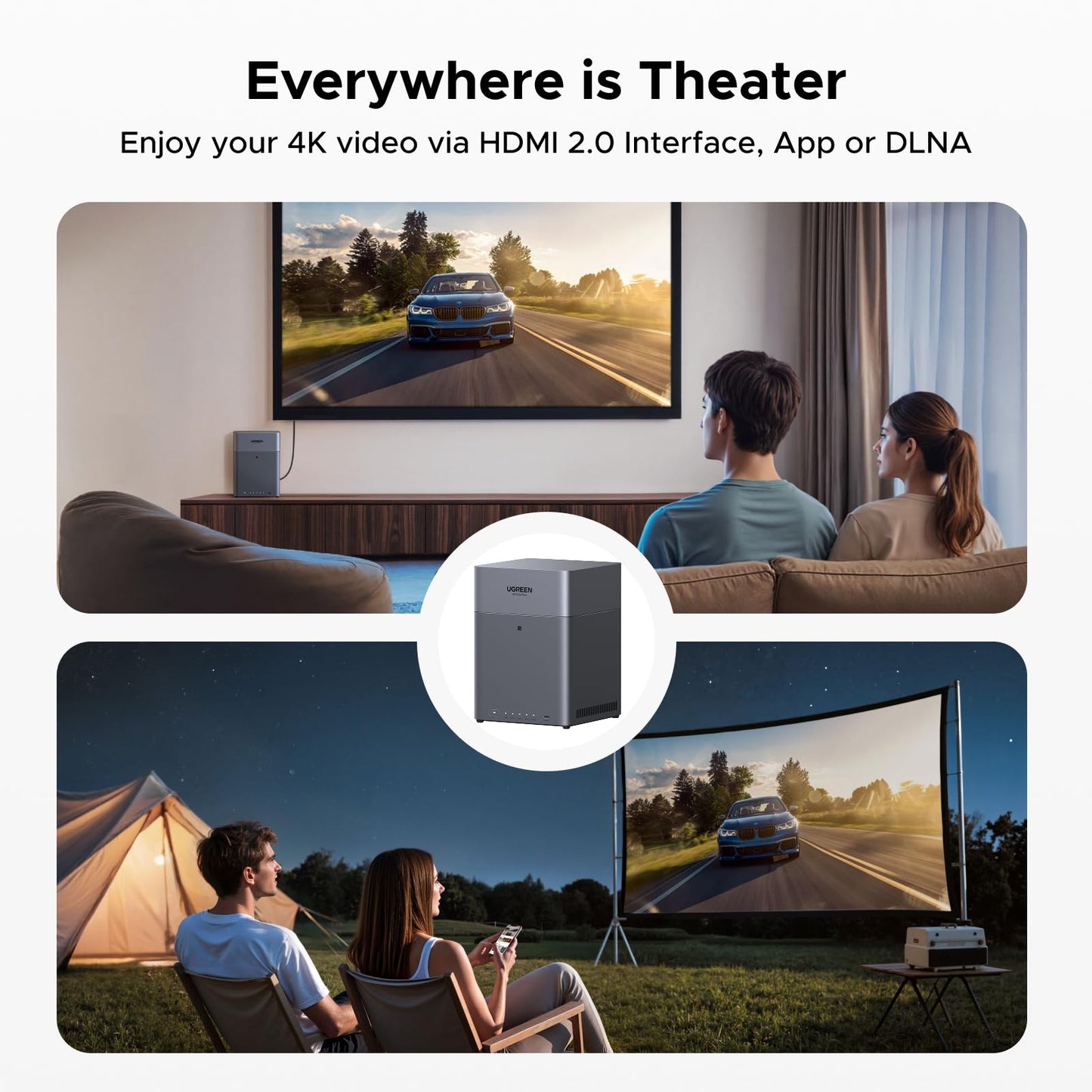 UGREEN NAS DH4300 Plus 4-Bay Desktop NASync, Support Capacity 128TB (Diskless), Remote Access, AI Photo Album, Beginner Friendly, 8GB LPDDR4X RAM, 2.5GbE, 4K HDMI, Network Attached Storage (Diskless)