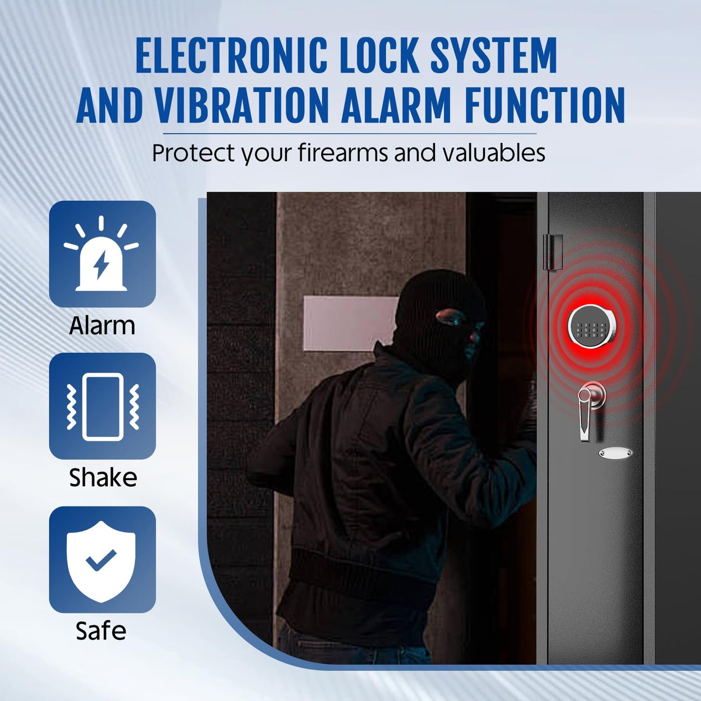 For Home Defense & Hunters: KAER 2-3 Gun Safe – Quick Digital Access, Fits Rifles & Pistols, Secure Storage for Bedroom, Garage, Living Room