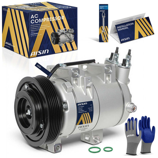 AISIN AFTERMARKET ACCN-00621 Air Conditioner AC Compressor - Compatible with Nissan Rogue 2008-2013 2.5L, Rogue Select 2014-2015 2.5L - with 6-Pulley Groove, with Clutch