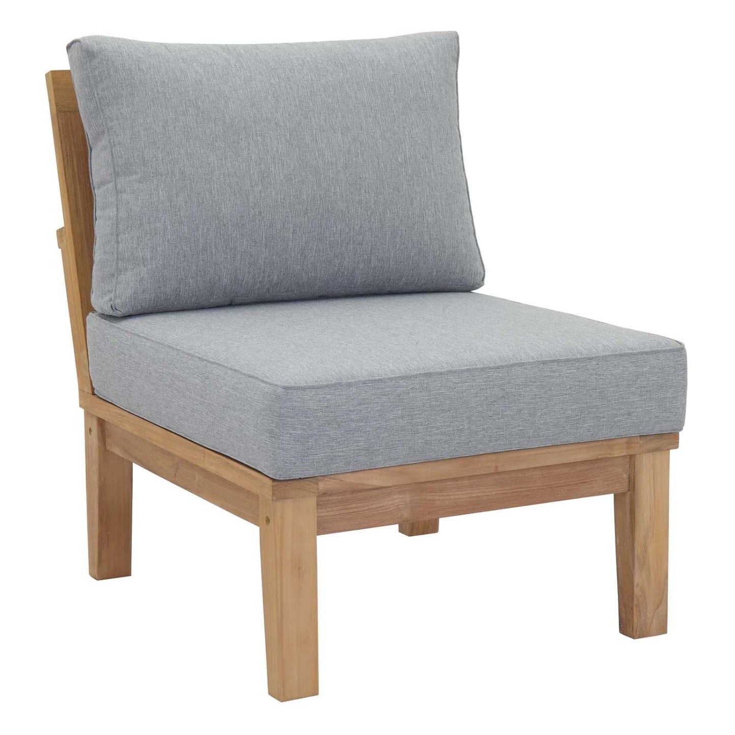 Modway EEI-1479-NAT-GRY-SET Marina Premium Grade A Teak Wood 8-Piece Outdoor Patio Furniture Set, Natural Gray