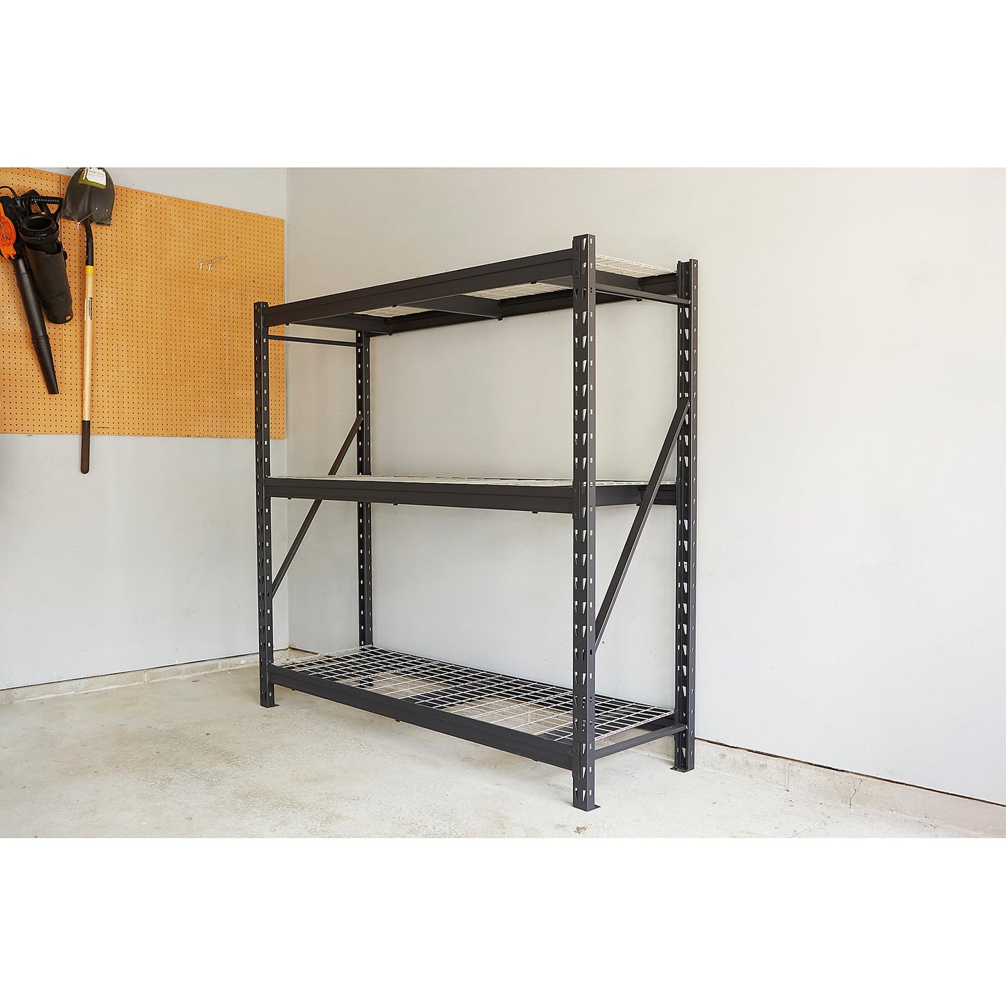 Ironton Industrial Shelving Rack, 3 Storage Shelves Steel Construction 3-Tier Rack with 2000-Lb Load Capacity Per Shelf, Garage Storage Rack
