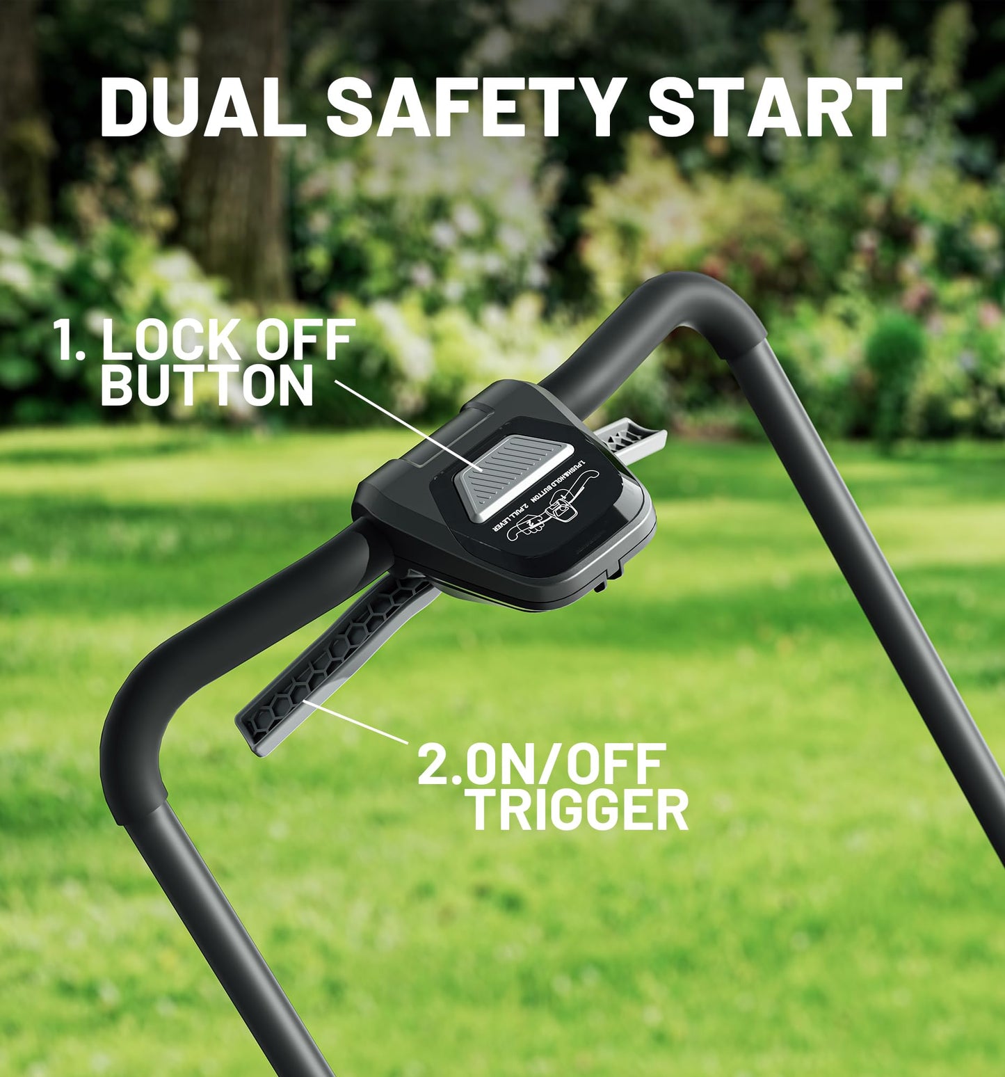 Neobitat 40V 18'' Self-Propelled Lawn Mower, 2-in-1 Mulching/Bagging Brushless Cordless Electric Lawn Mower with 6-Position Height Adjustment, Include 5.0Ah Battery x 2 and Rapid Charger
