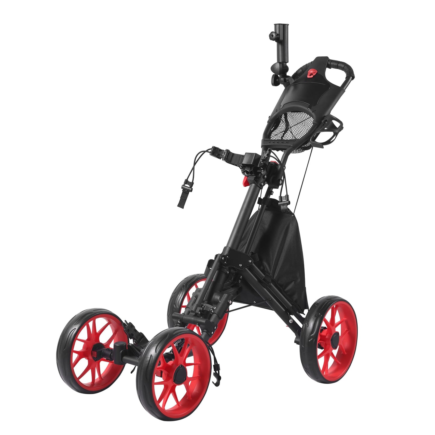 Zovbrei 4 Wheel 360 Rotating Front Wheel Golf Push Cart Lightweight and Foldable Walking Golf Cart Umbrella Holder Included (4 Wheel)
