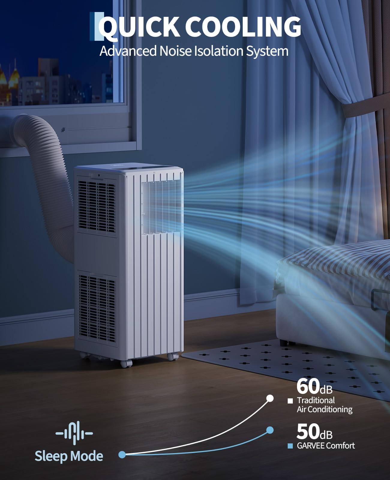 8000 BTU Portable Air Conditioners, Cools Up to 350 Sq. Ft, 4-in-1 Portable AC Unit for Rooms with Remote Control, Quiet Operation, 24H Timer, Window Installation Kit for Home Office