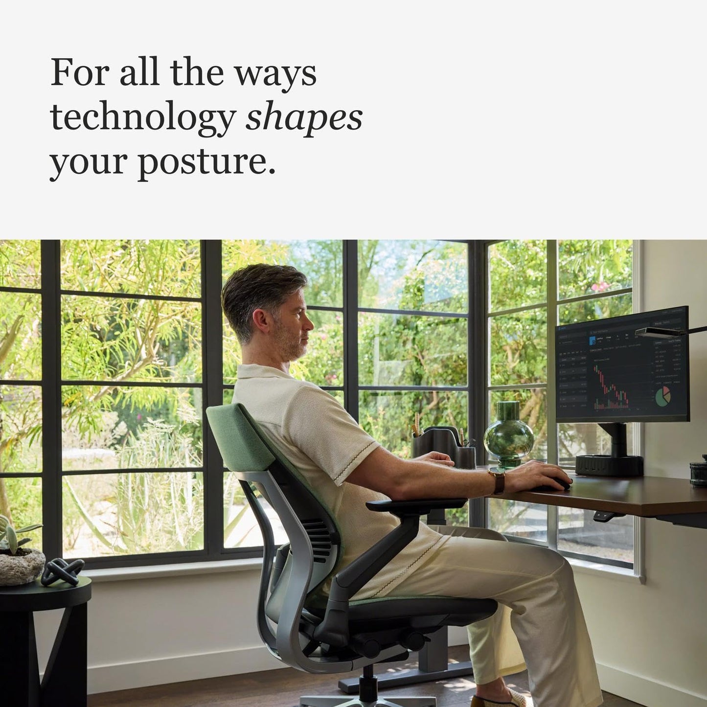Steelcase Gesture Office Chair - Ergonomic Work Chair with Wheels for Carpet - Comfortable - Intuitive-to-Adjust for Desk - 360-Degree Arms - Coconut Yellow Fabric