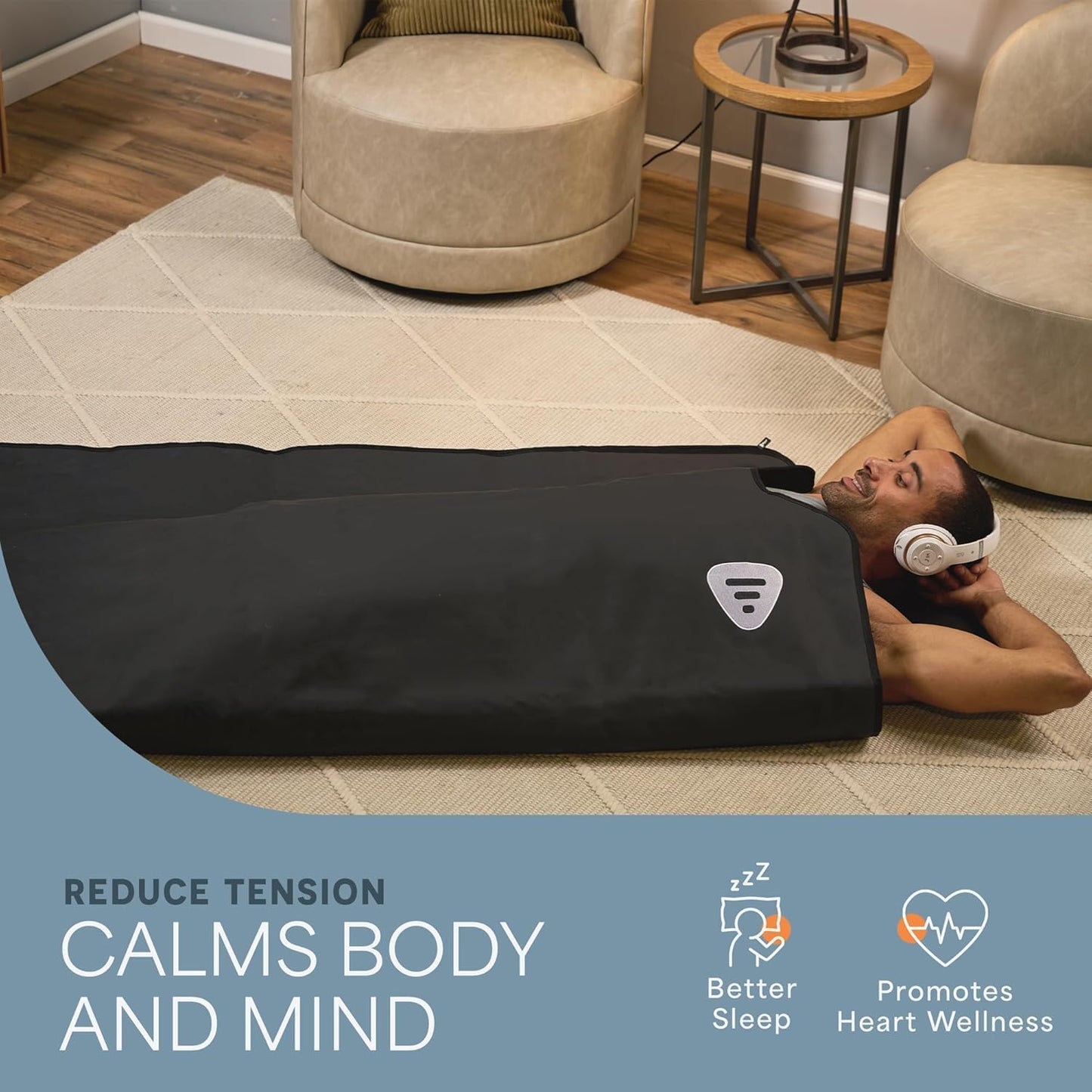 Lifepro RejuvaWrap Infrared Sauna Blanket for Detox & Relaxation – Low EMF Carbon Fiber Heating, 9 Temp Levels, 5 Colors – Portable Sauna Blanket Infrared with Waterproof Interior & Carry Bag
