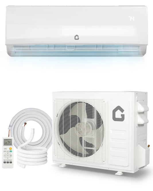 Takywep 11500 BTU Mini Split AC/Heating System, 17 SEER2 Inverter 6-in-1 Split System Air Conditioners, Ductless Heat Pump Wall Mount AC Unit Cool Up to 750 Sq. Ft, Installation Kits, 115V