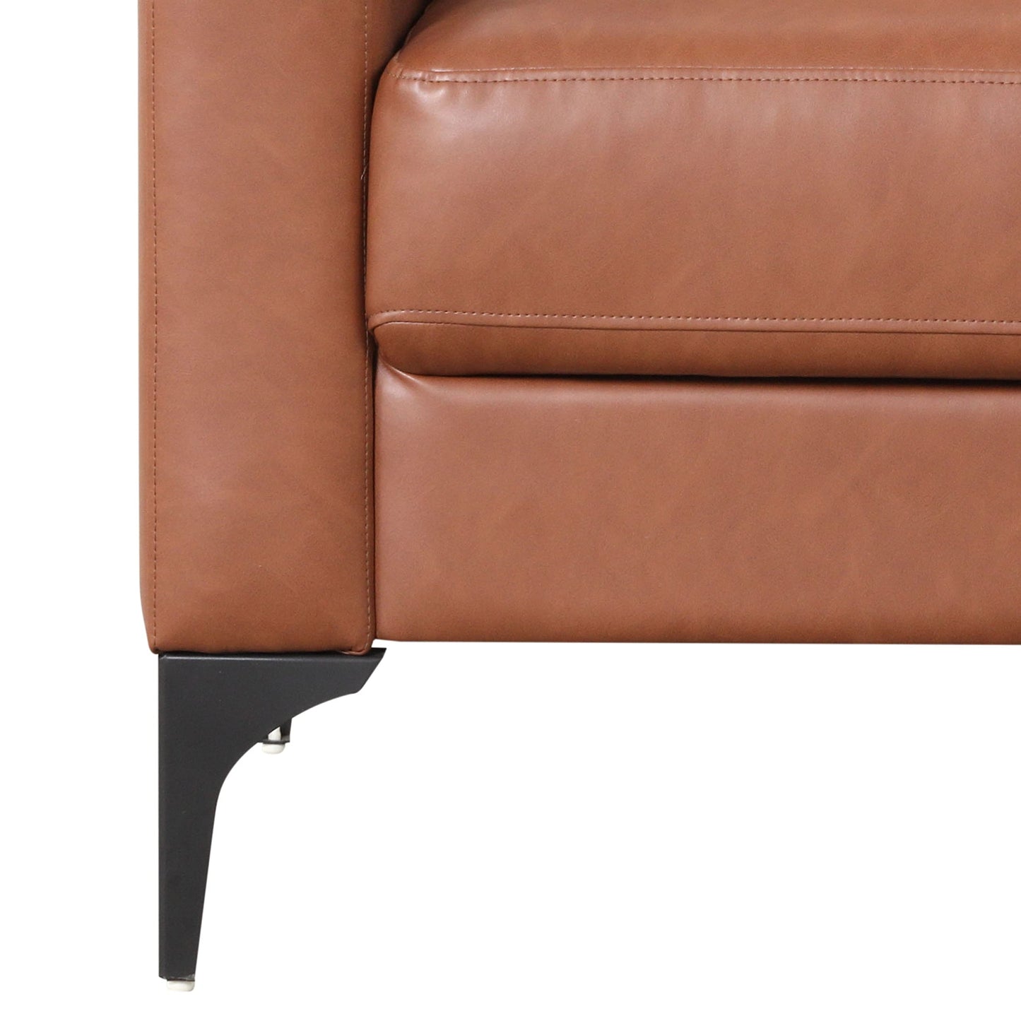 Serta Triton 78" Sofa, Transitional Modern, Dreamcoil Comfort, Metal Legs, Vegan Leather, Brown
