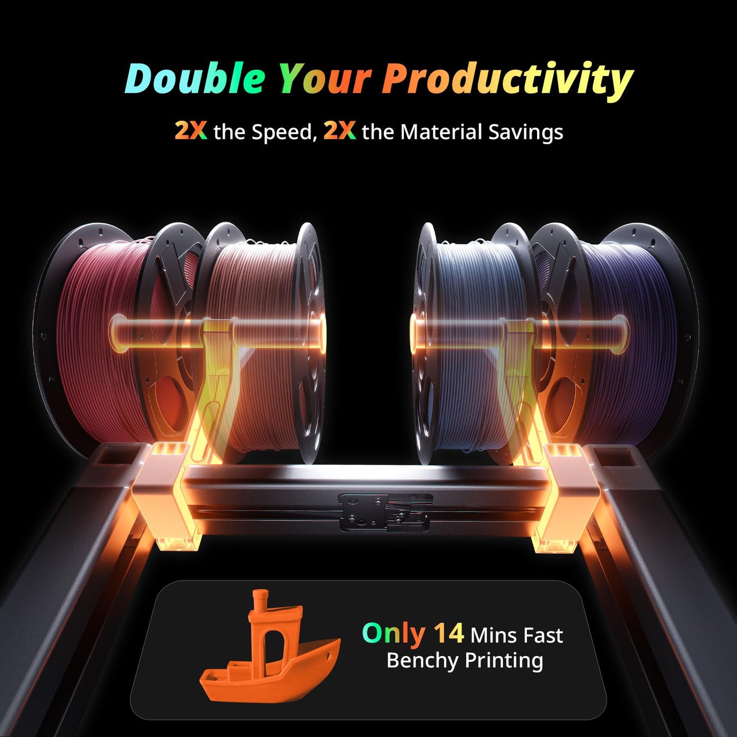 Anycubic Kobra X Multicolor 3D Printer, Easy Setup with Native 4-Color Printing Up 19 Color, 600mm/s Fast 3D Printing, AI Camera, Quiet 45dB, 260mm³, FDM for Kids Beginners Family Makers Professional