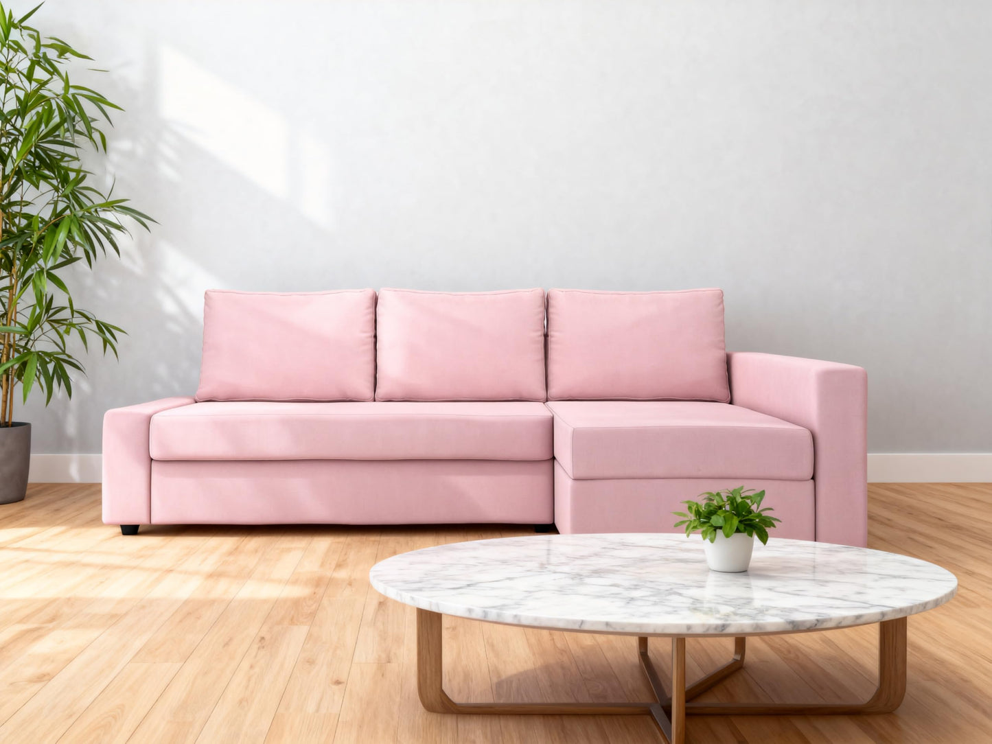MASTERS OF COVERS Snug Fit Friheten Slipcover for The IKEA Friheten with Chaise Corner Cover, Sofa Bed Cover, Sectional Slipcover Replacement (Pink)（Cover Only！Not Sofa！）