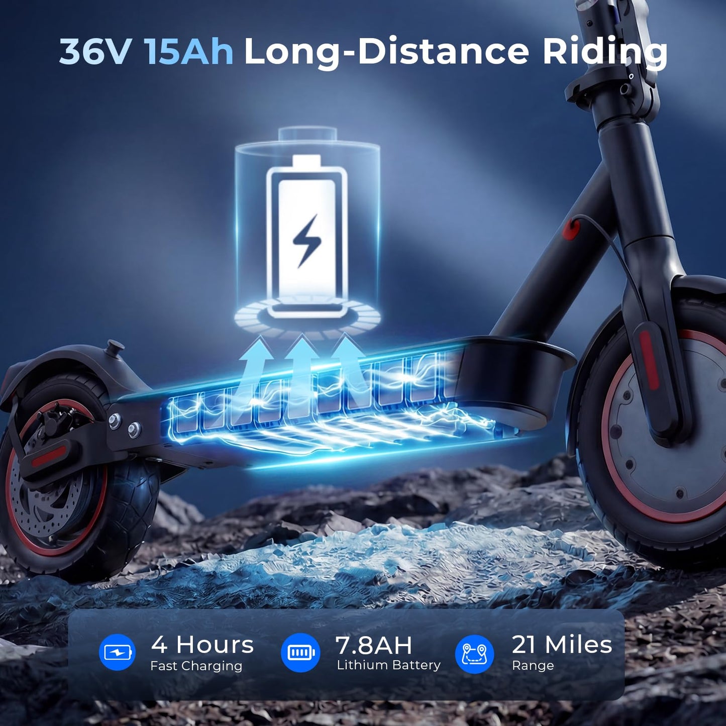 HopCycle Electric Scooters - Electric Scooter Adults, 1200W/1000W/500W Motor, 28/25/21/18 MPH Top Speed, 10''/8.5'' Tires, 28/25/23/21Miles, APP Control E Scooter for Teens Dark Black-1